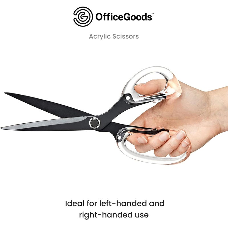 OfficeGoods 9â€ Stainless Steel Acrylic Scissors for Office and Home - Aesthetic and Sharp All Purpose Scissors, Perfect for Sewing, Arts and Crafts - Matte Black - Image 5